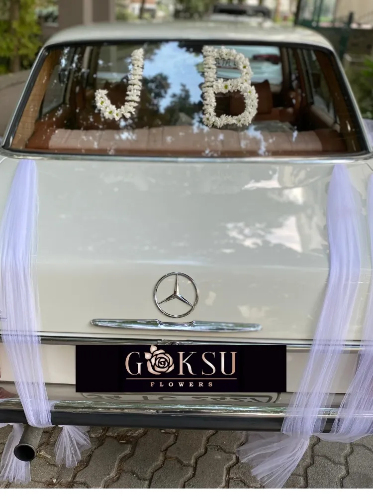 New Classic Ivory Wedding Car Decoration 2